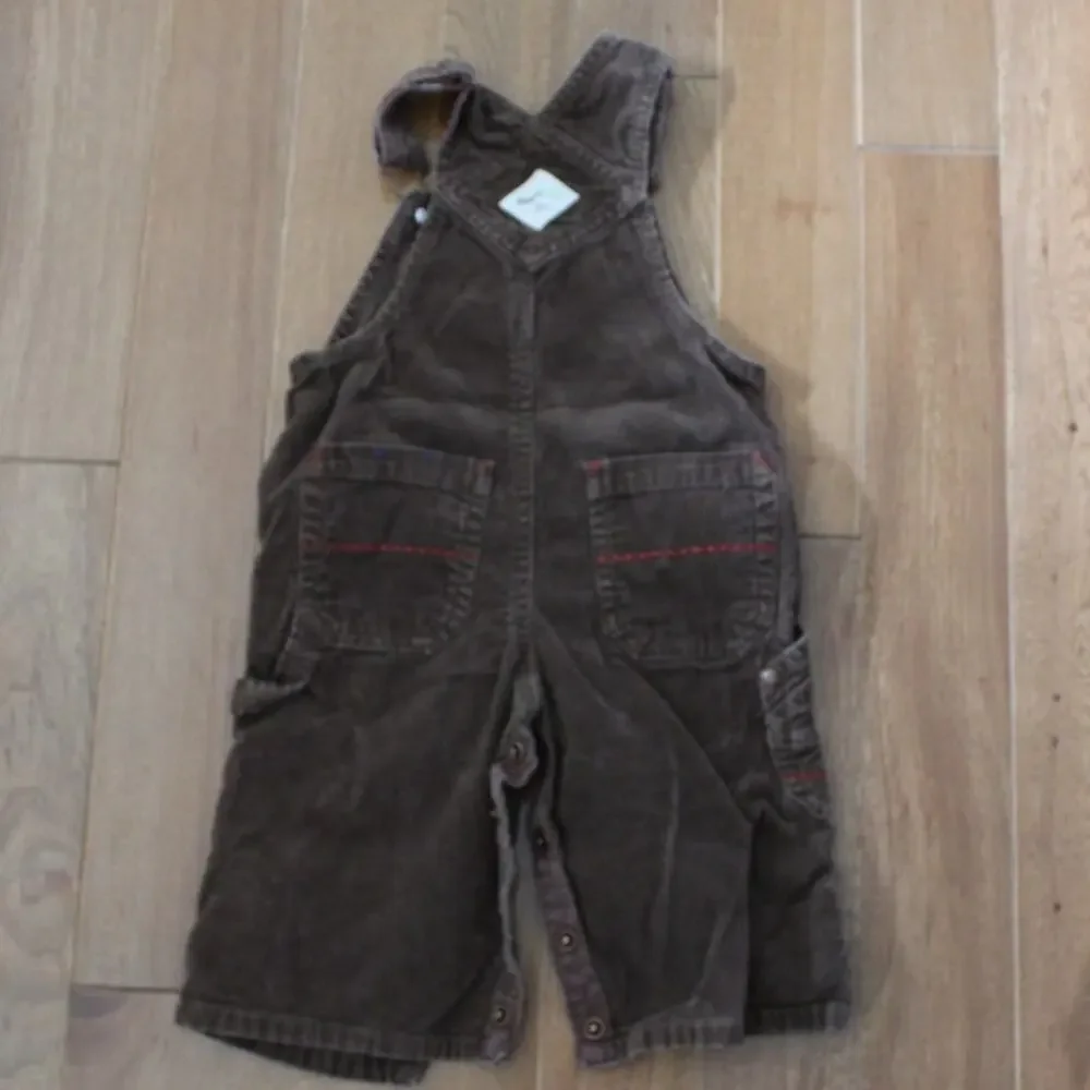 Vintage‎ OshKosh Brown Corduroy Cargo Style Overalls 12 Month